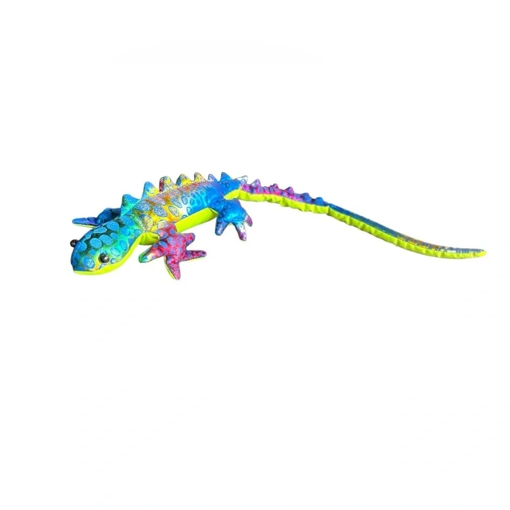 Sand Filled Dragon And Lizard Shiny Metallic Weighted Plush 1990s Vintage